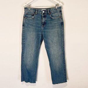 CLEARANCE - Zara Light Wash Distressed Button Fly Jeans